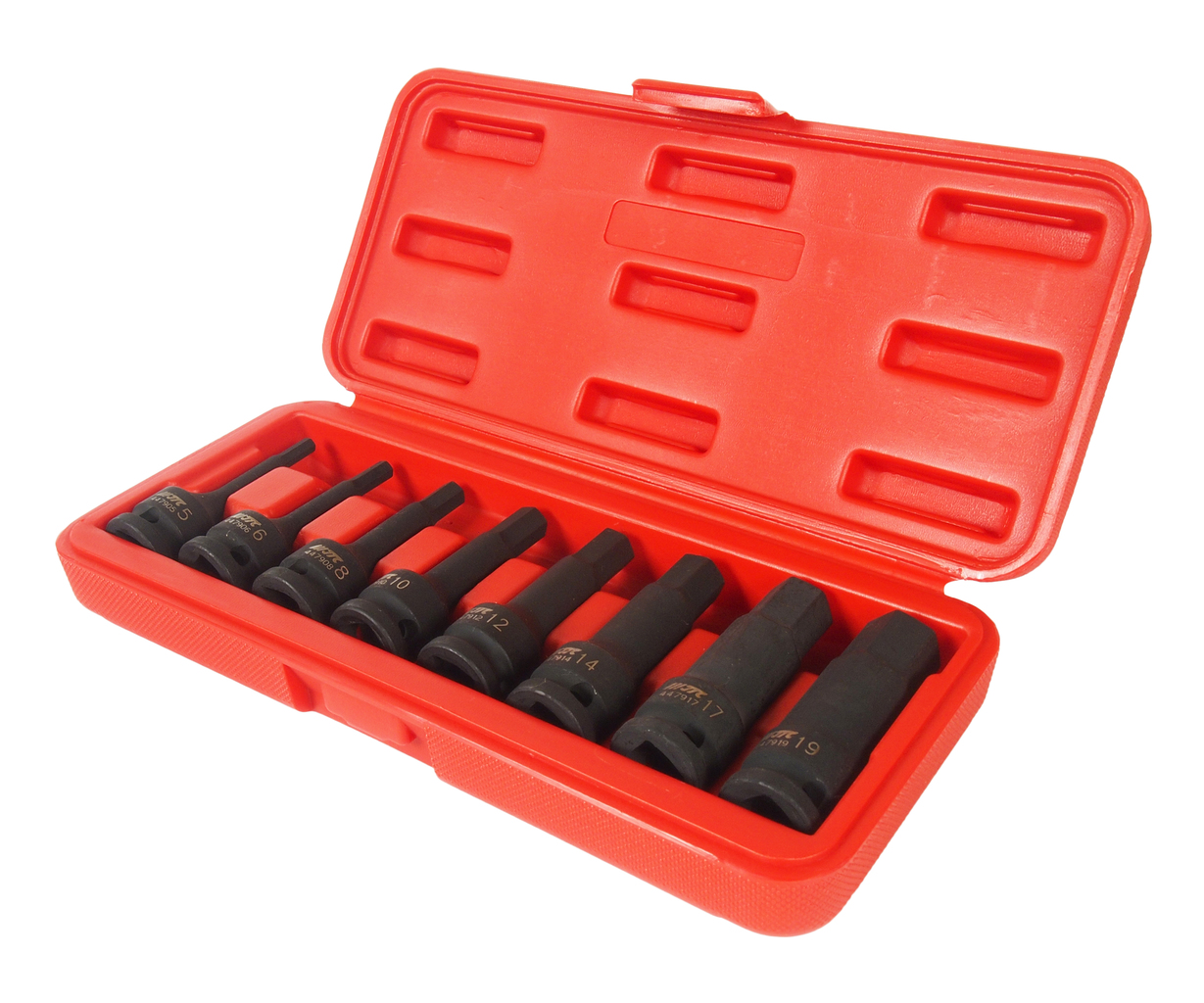Набор бит-головок 1/2" HEX H5-19ммх78мм ударных 8 предметов в кейсе JTC JTC-J408LH