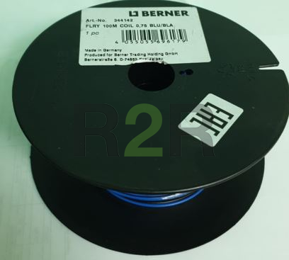 Провода FLY с одиночной изоляцией черный\синий 0,75х1,9  BERNER