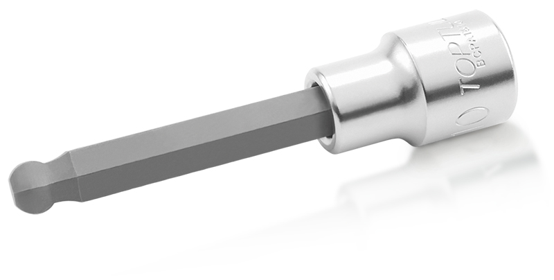 Головка торцевая с шестигранной вставкой HEX 1/2" 7 мм L=100 мм, с шаром TOPTUL BCPA1607