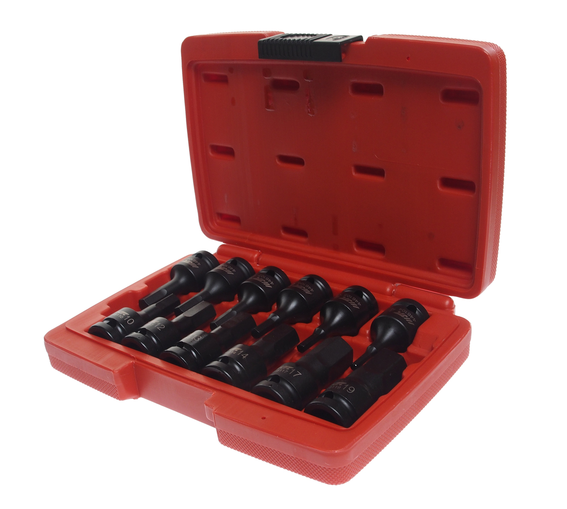 Набор головок ударных 1/2" HEX H4-19мм L=60мм 12 предметов в кейсе JTC JTC-J412H