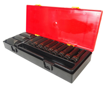 Набор головок торцевых 1/2" 12-ти гранных 10-32мм глубоких ударных 12 предметов в кейсе JTC JTC-K4122