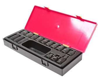 Набор головок торцевых 1/2" 12-ти гранных 10-24мм ударных 16 предметов в кейсе JTC JTC-K4162