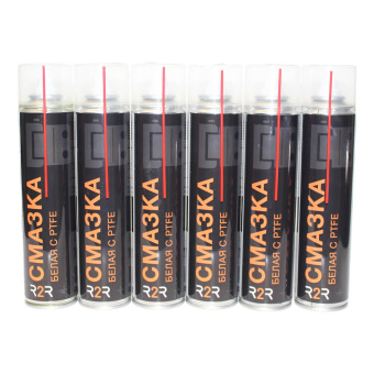 Смазка R2R с PTFE (тефлоновая) белая 400 мл (6 шт/уп)