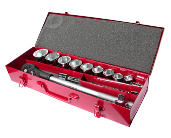 Набор головок торцевых 3/4" 6-ти гранных 22-50мм 15 предметов в металлическом кейсе JTC JTC-H615M